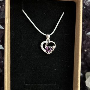 Pendentif Cœur de Sagesse – Améthyste 2 - Lumina Vitae